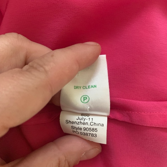 Lilly Pulitzer Pink Silk Top I Small - Picture 8 of 8